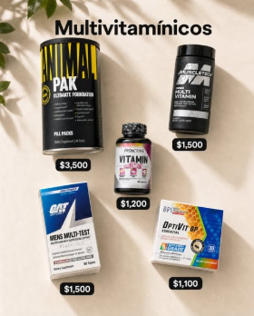 Multivitamins creative with five products and prices